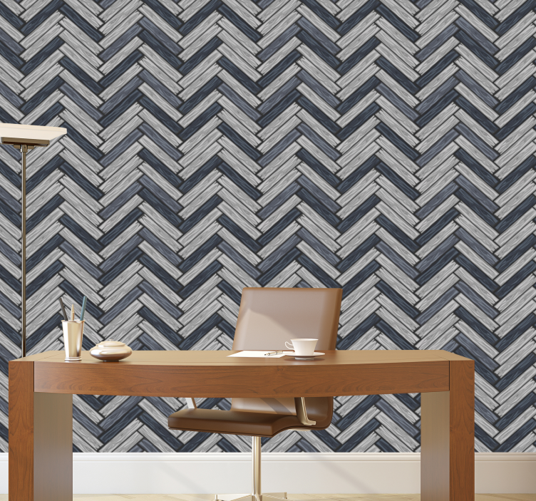 Herringbone Motif home office wallpaper - TenStickers