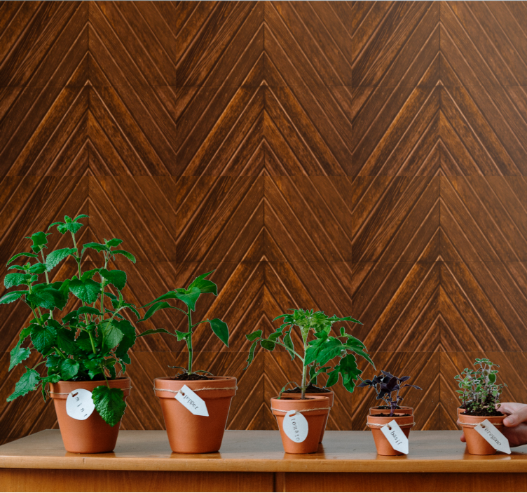Herringbone Texture wood feature wallpaper - TenStickers