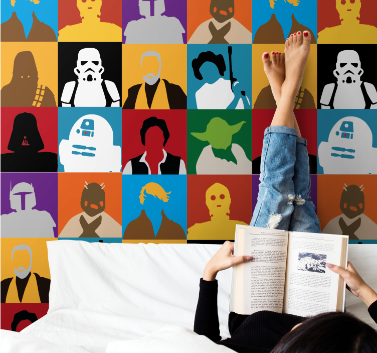 Iconic Silhouettes art deco wallpaper - TenStickers