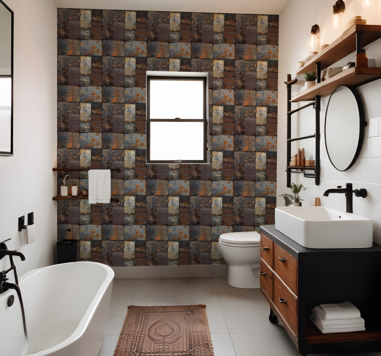 Industrial style tiles wallpaper - TenStickers