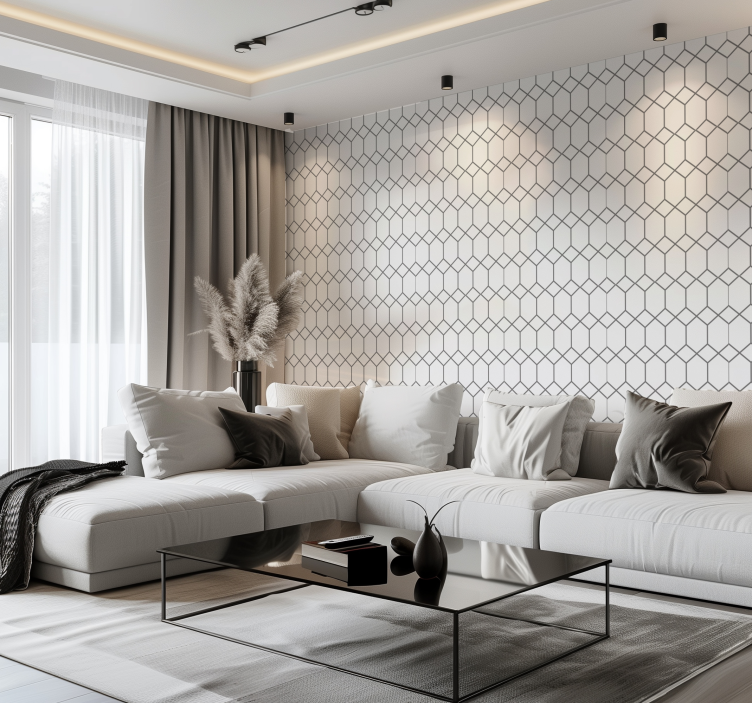Interlaced pattern geometric wallpaper - TenStickers