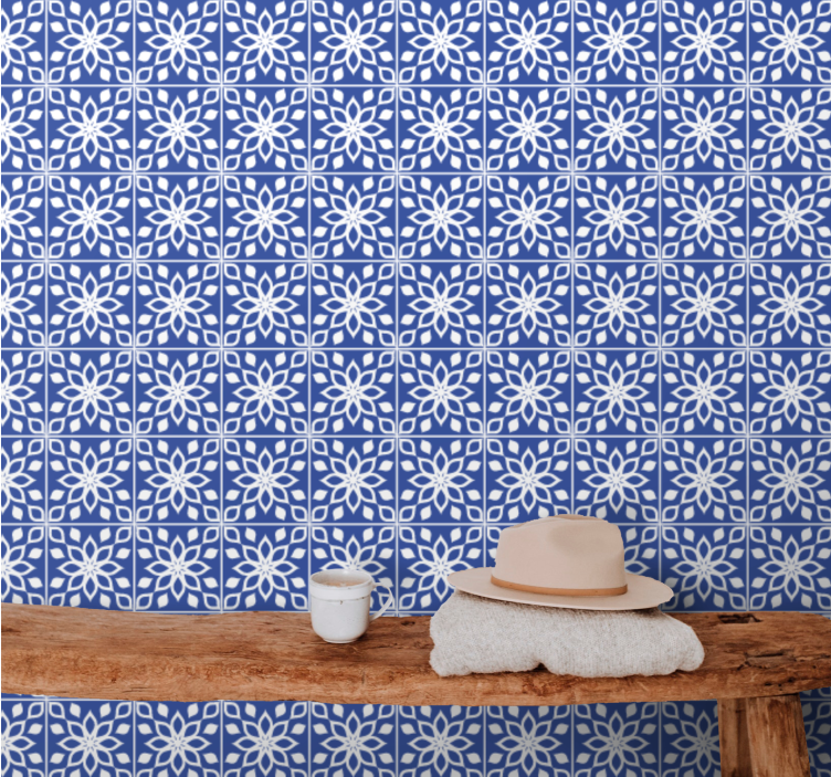 Azure mosaic tiles wallpaper - TenStickers