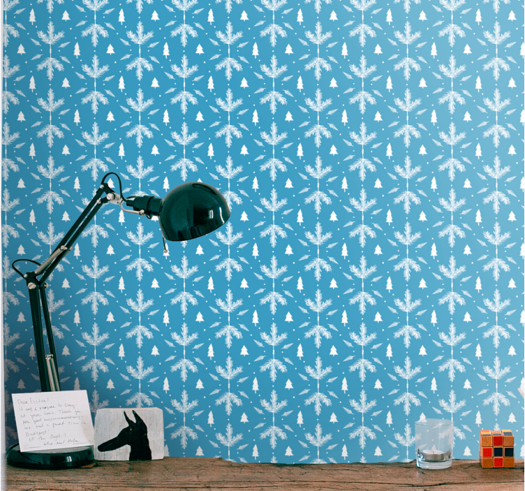 Intricate Snowflakes art deco wallpaper - TenStickers
