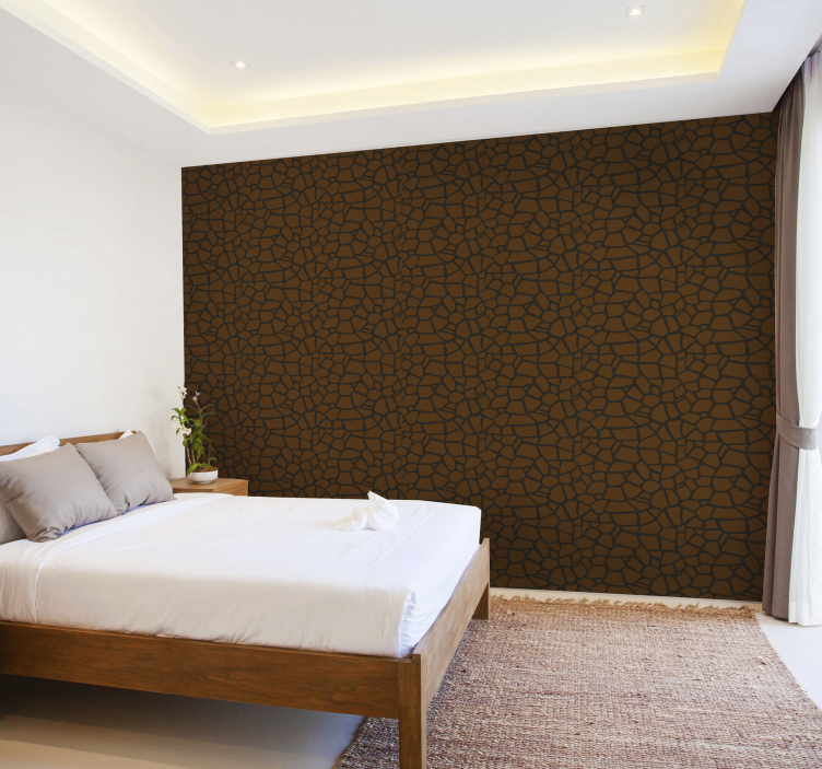 Intricate brown pattern stone wallpaper - TenStickers