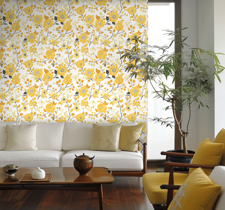 Japanese style the yellow wallpaper - TenStickers