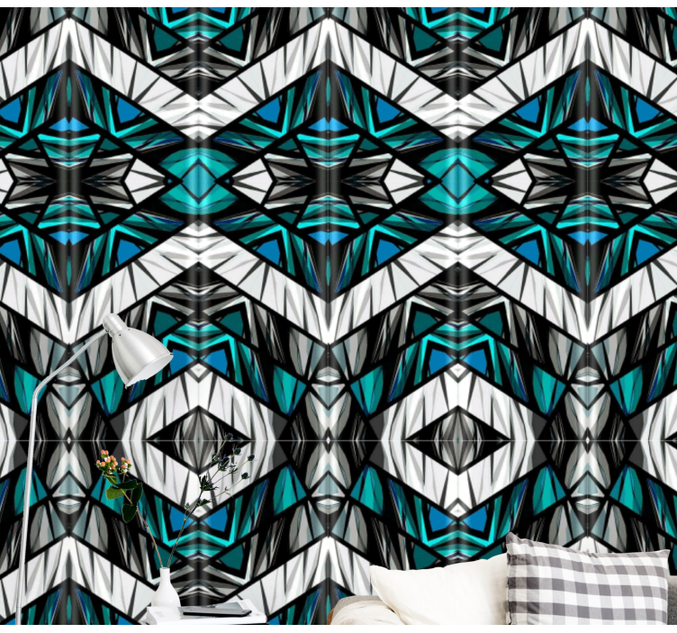 Kaleidoscopic Symmetry wallpaper geometric - TenStickers