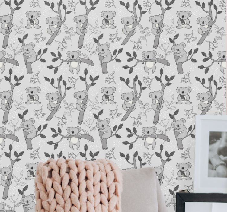 Koala Patterns cute animal wallpaper - TenStickers