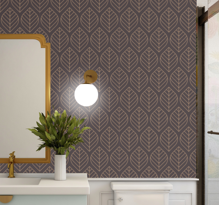 Leaf Pattern Elegance leaves wallpaper - TenStickers