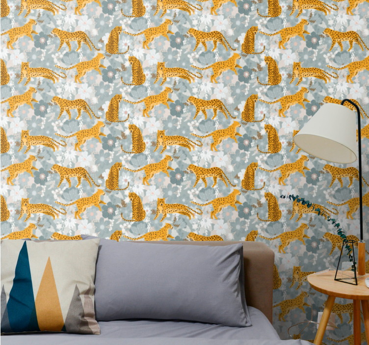 Leopard Motif cute animal wallpaper - TenStickers