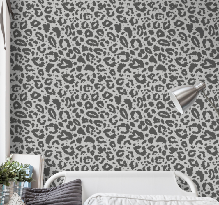 Grey print style leopards wallpaper - TenStickers