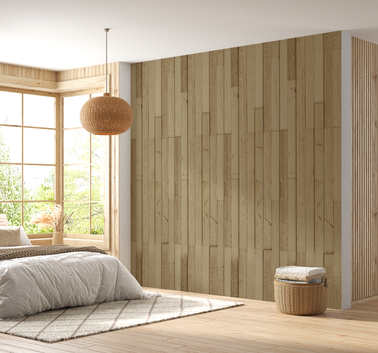Light oak wood effect wallpaper - TenStickers