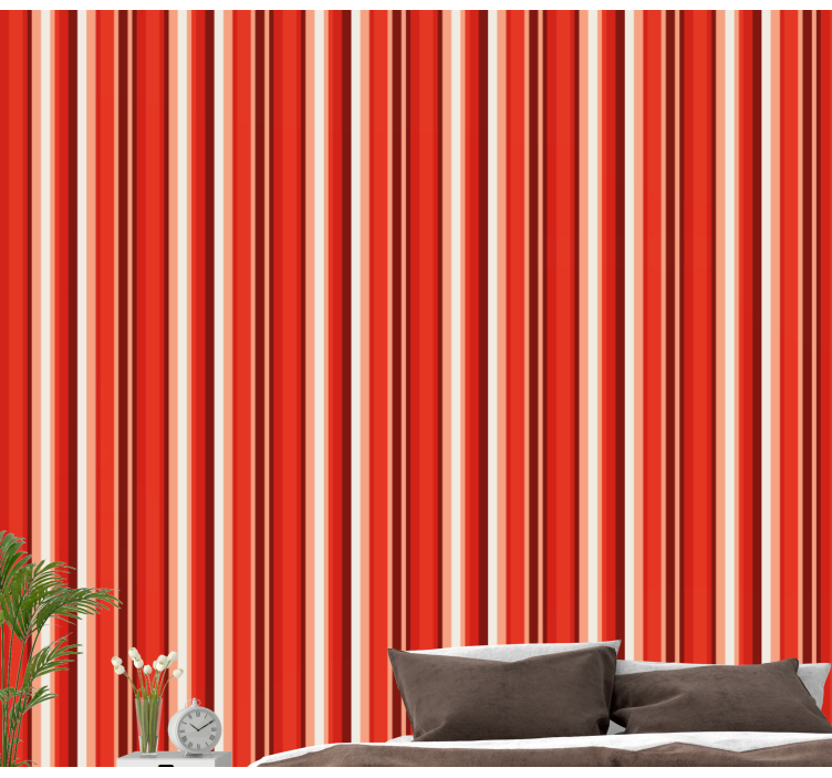 Striped Bedroom Highlight vertical striped wallpaper - TenStickers