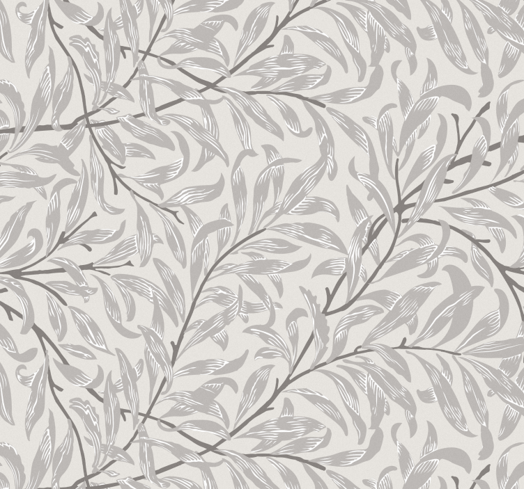 Ornamental Wallpaper grey scale floral pattern - TenStickers