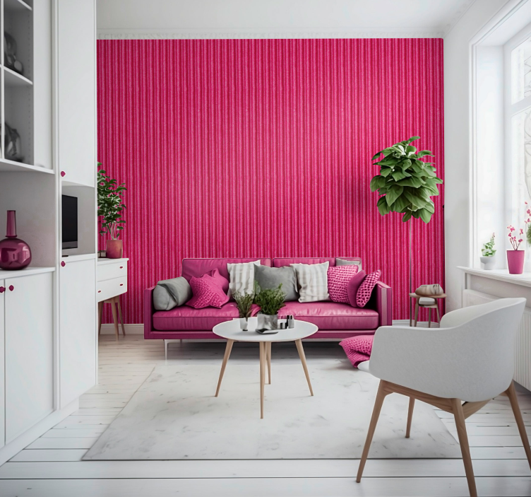magenta fabric living room wallpaper - TenStickers