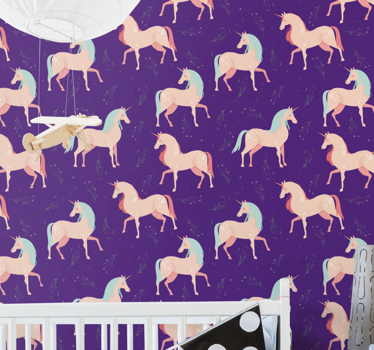 Magical Unicorn Patterns cute animal wallpaper - TenStickers