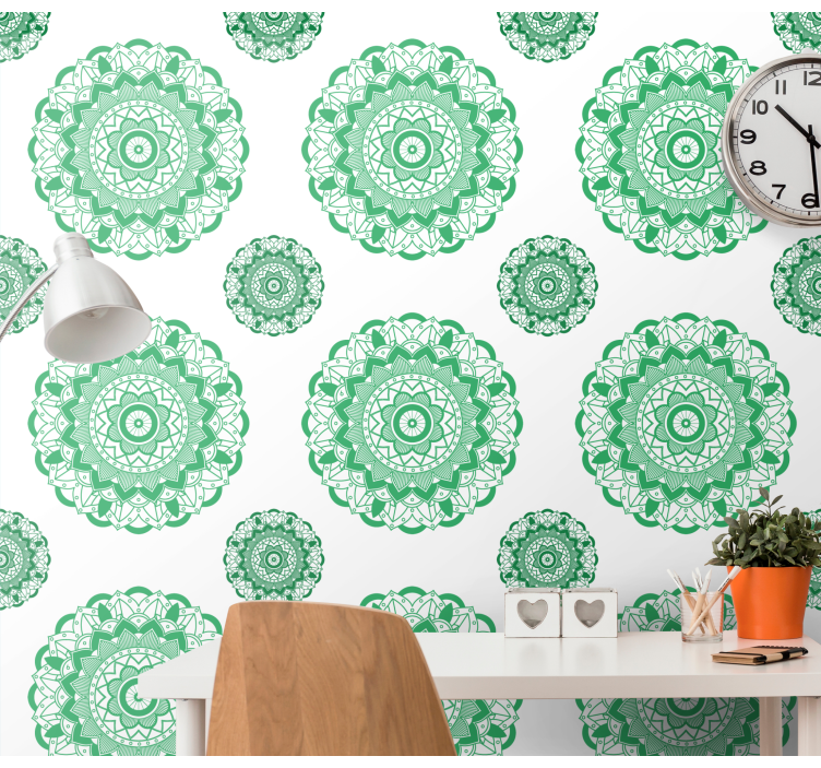 Mandala Motif Design home office wallpaper - TenStickers