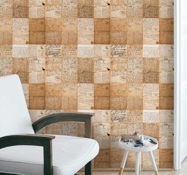 Manuscript patterns other vintage wallpaper - TenStickers