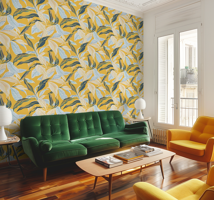 Mediterranean flora the yellow wallpaper - TenStickers