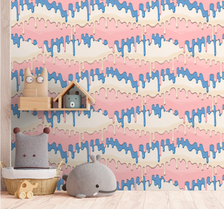 Melting Drip Pattern art deco wallpaper - TenStickers