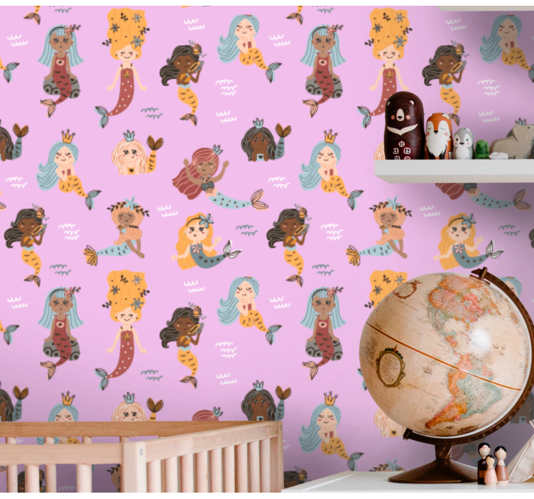 Mermaid Illustration wallpaper for the nursery - TenStickers