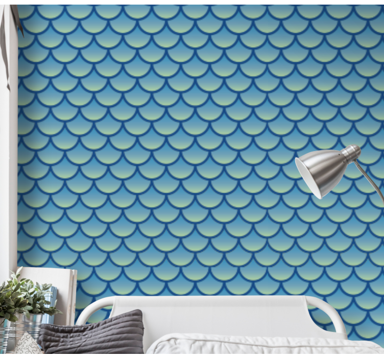 Mermaid scales Moroccan  childrens wallpaper - TenStickers