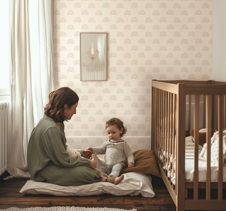 Minimalist rainbow wallpaper for the nursery - TenStickers