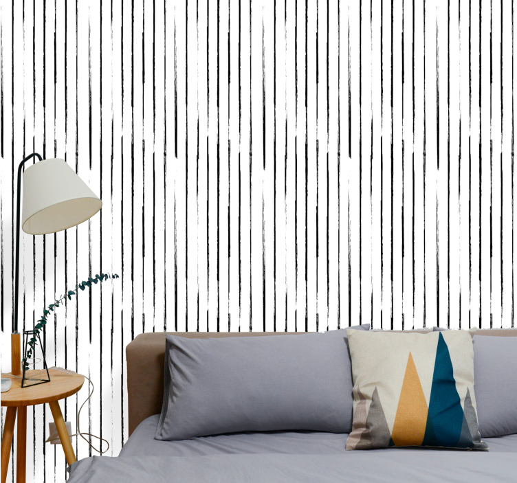 Minimalist Stripe Design vertical striped wallpaper - TenStickers