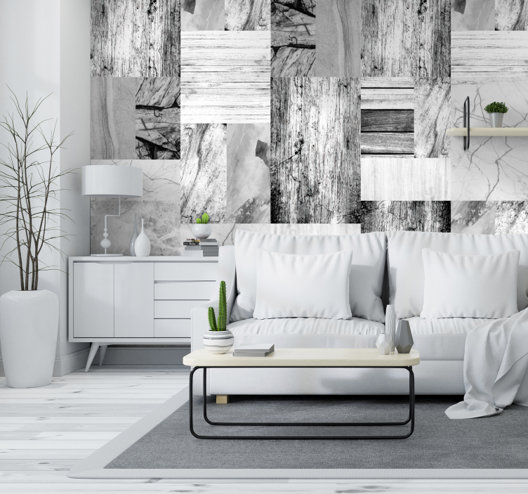 Modern Marble Textured Space living room wallpaper - TenStickers