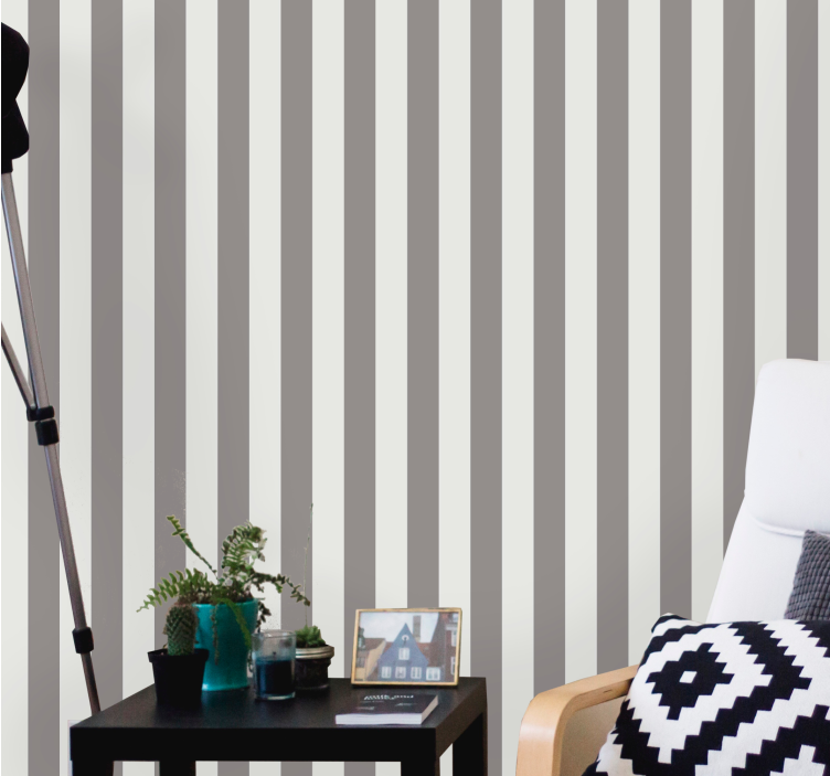 Modern gray shades pattern vertical striped wallpaper - TenStickers