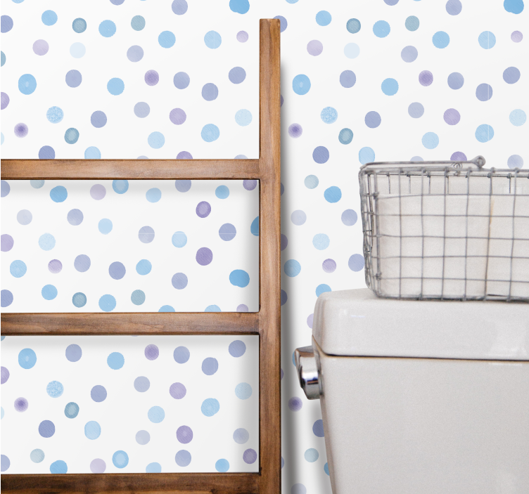 Wallpaper dots blue dots pattern - TenStickers