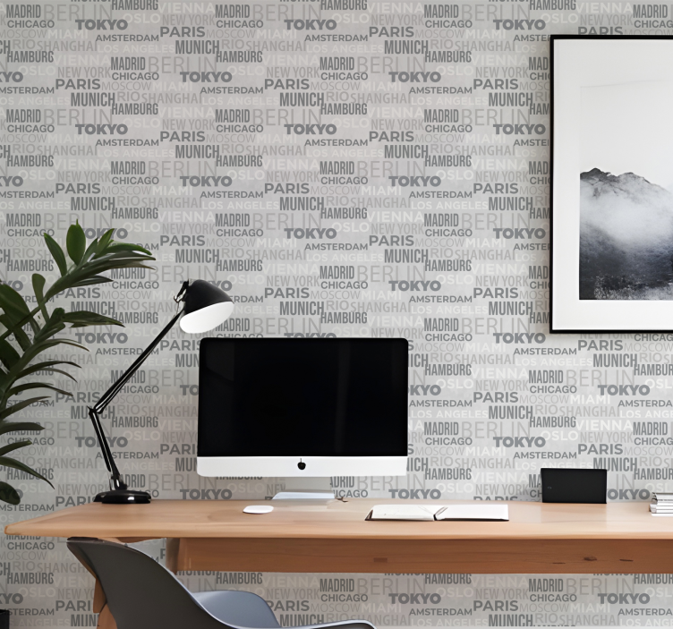 Name of cities text wallpaper - TenStickers