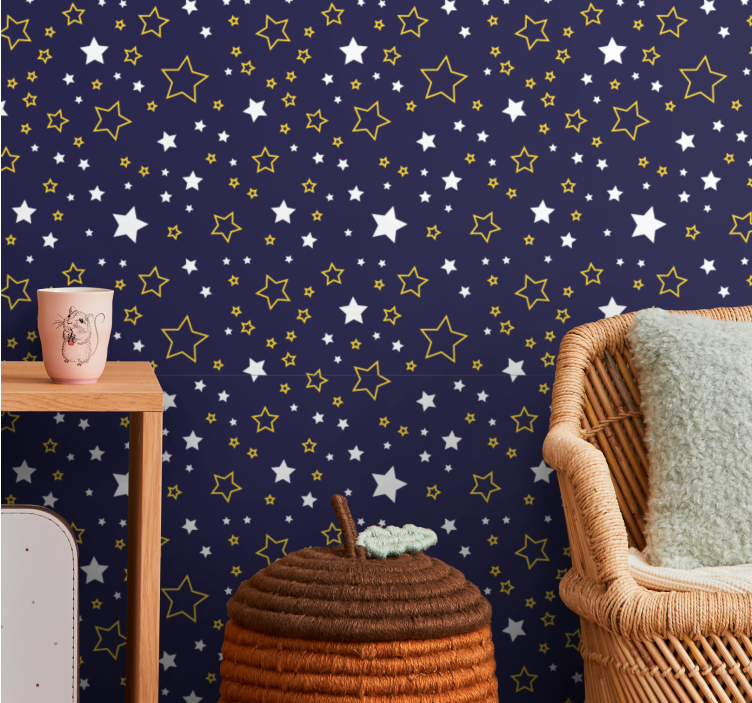 Navy Starry Night stars wallpaper - TenStickers