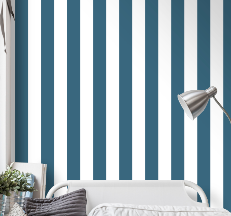 Navy vertical pattern stripes wallpaper - TenStickers