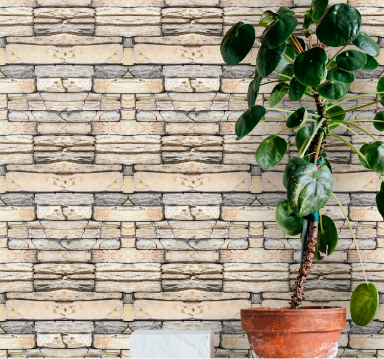 Neat elegant pattern stone wallpaper - TenStickers