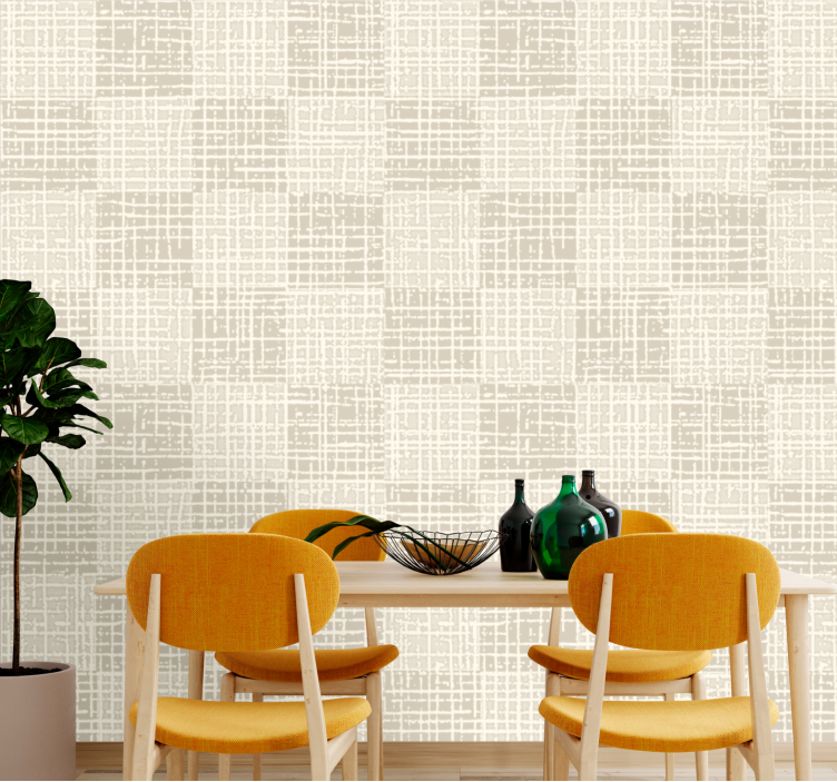 Neutral Grid Lines wallpaper patterns - TenStickers