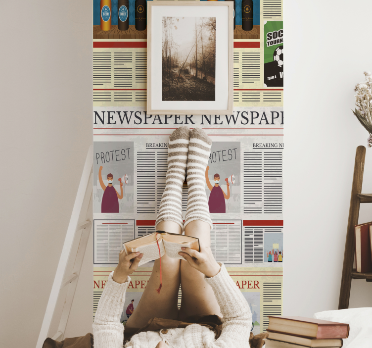 Newspaper Collage text wallpaper - TenStickers