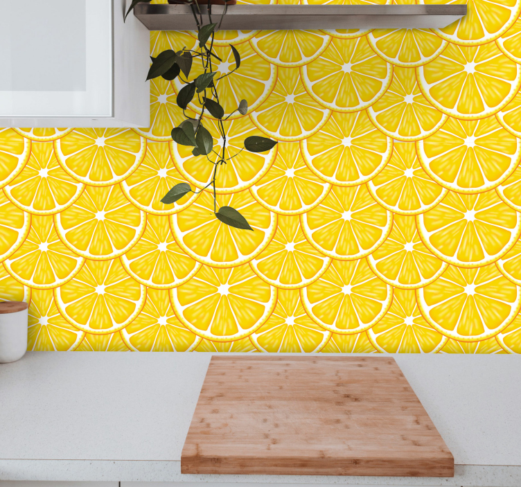 Orange Pattern Dining Room Wallpaper - TenStickers