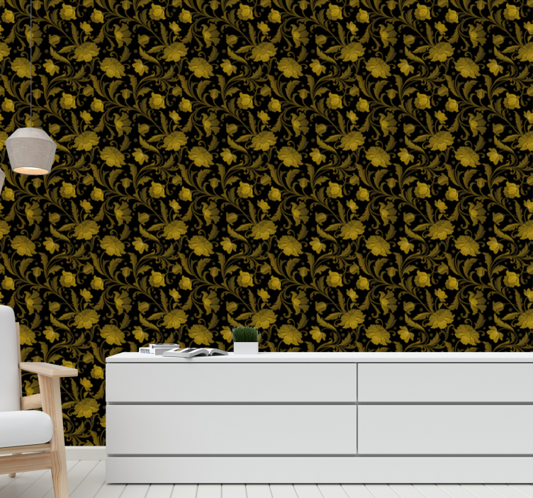 Ornamental Florals wallpaper flowery - TenStickers
