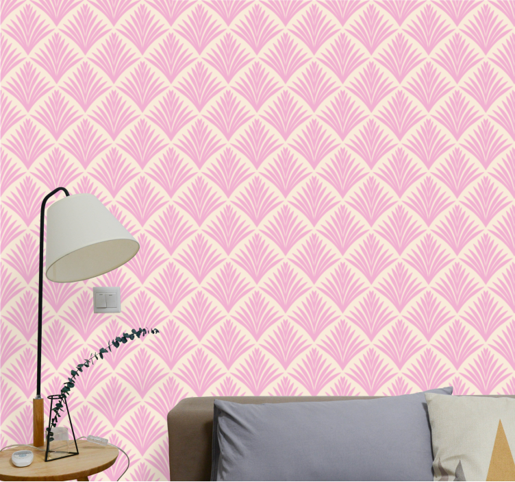 Ornamental Leaves a pink wallpaper - TenStickers