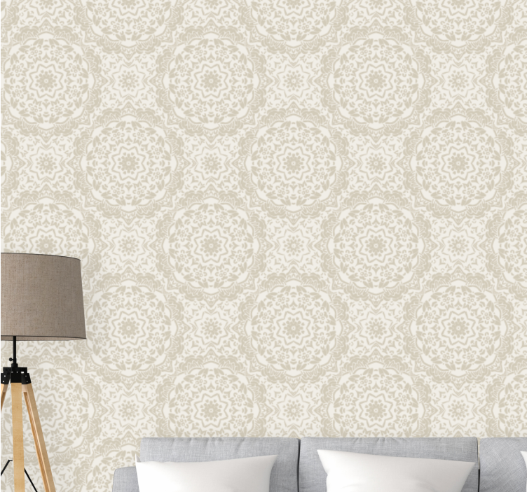 Ornamental Medallions wallpaper flowery - TenStickers
