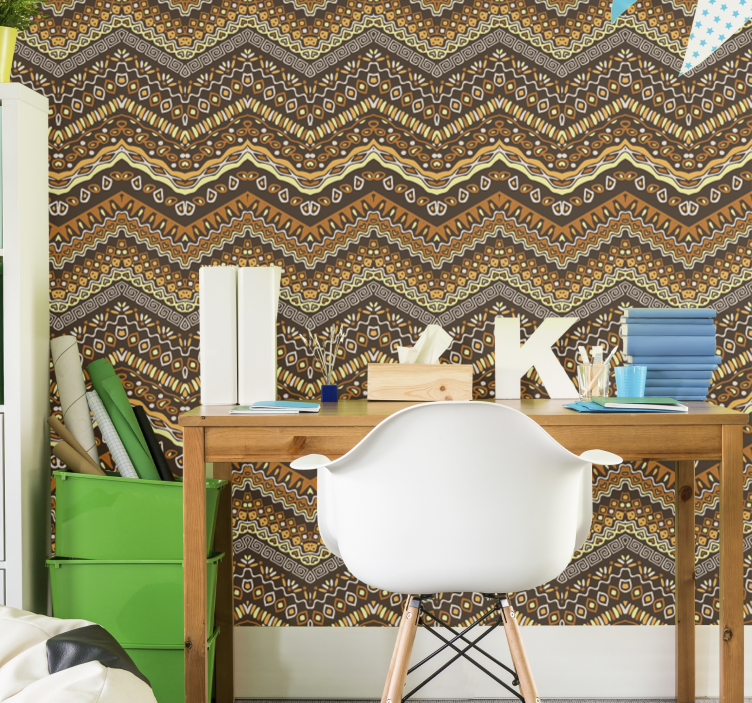 Ornamental Pattern art deco wallpaper - TenStickers