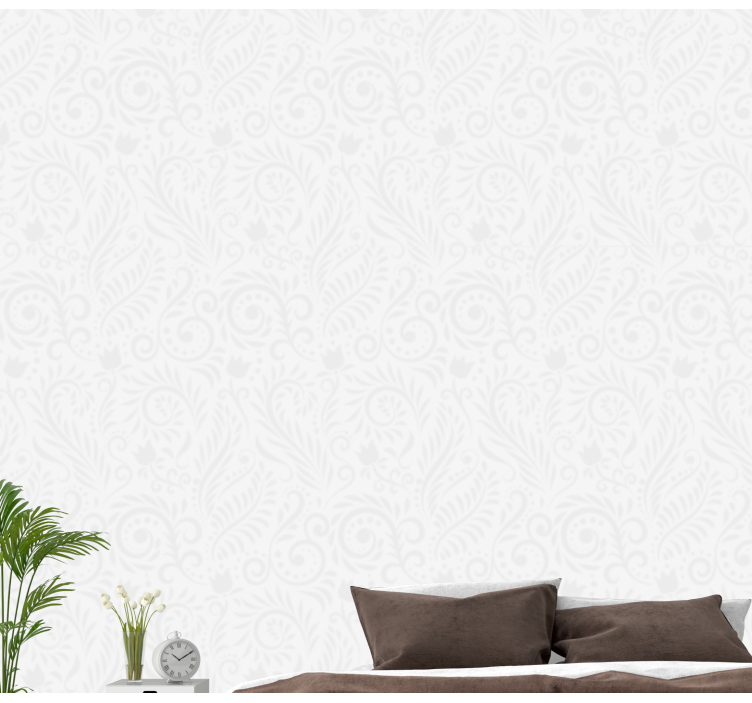 Ornamental Scrollwork wallpaper flowery - TenStickers