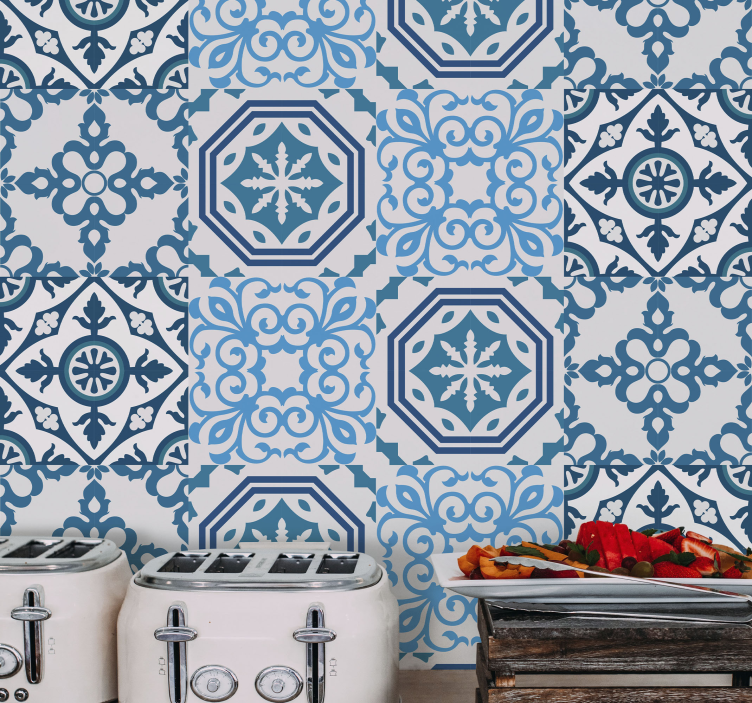 Ornamental Tile Pattern tiles wallpaper - TenStickers