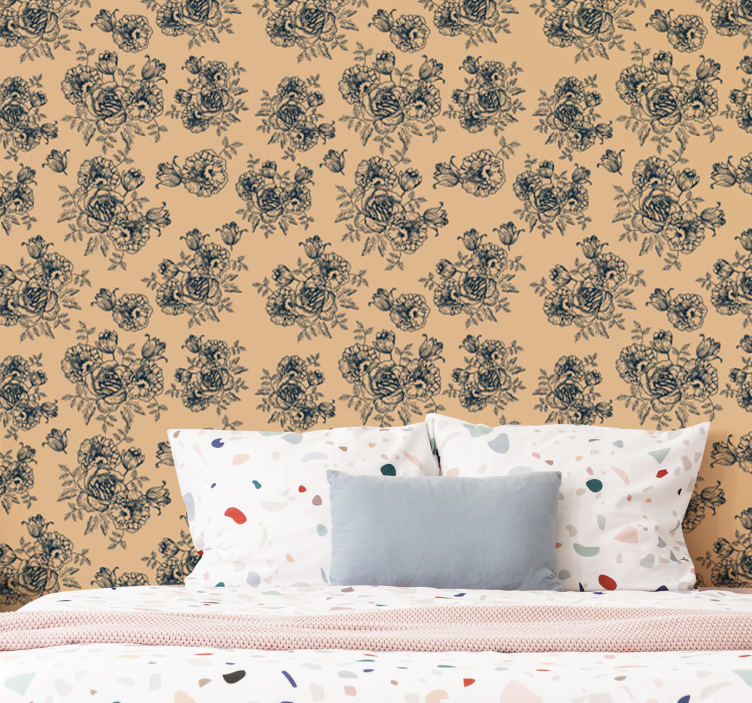 Ornate Botanicals wallpaper flowery - TenStickers