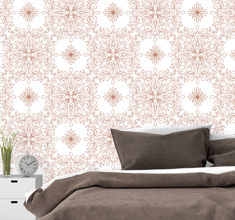 Ornate Floral wallpaper flowery - TenStickers