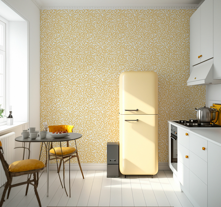 Ornate Flourishes wallpaper flowery - TenStickers