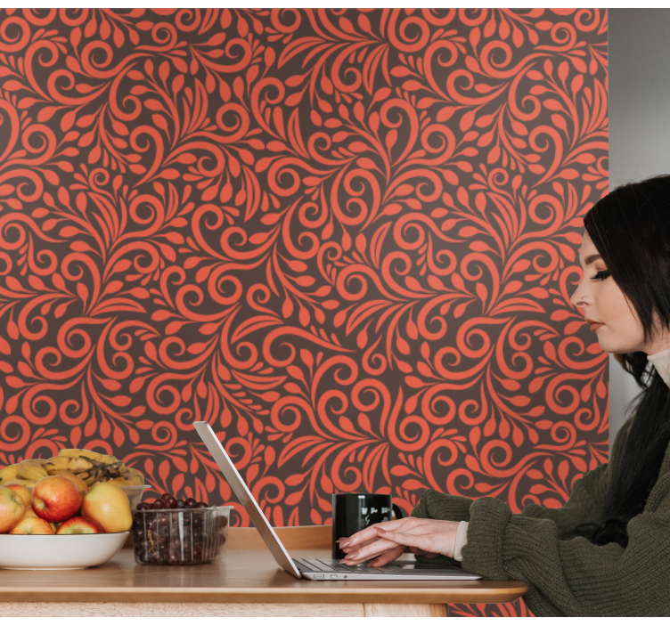 Ornate Swirls wallpaper flowery - TenStickers