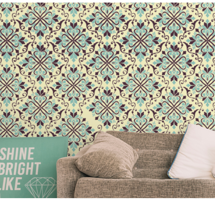 Ornate Tile Design tiles wallpaper - TenStickers