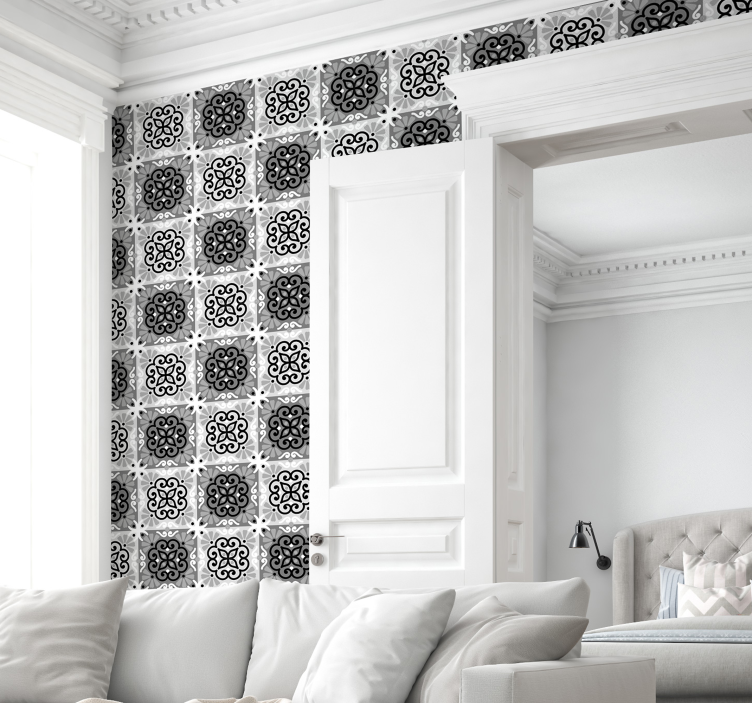Ornate Tile Pattern tiles wallpaper - TenStickers