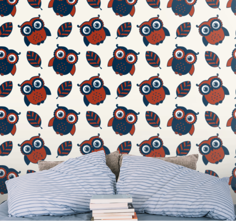 Owl Pattern Design cute animal wallpaper - TenStickers